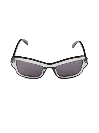 Shop Emilio Pucci Women's 52mm Rectangle Sunglasses In Grey Smoke