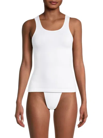 Shop Balenciaga Women's Rib Knit Jersey Tank Top In White