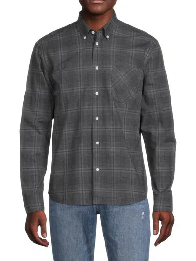 Shop Billy Reid Men's Tuscumbia Checked Button Down Collar Shirt In Grey Black