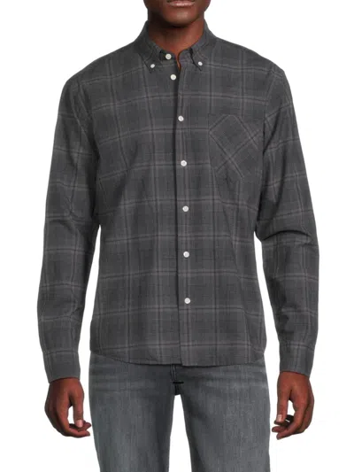 Shop Billy Reid Men's Tuscumbia Standard Fit Checked Shirt In Navy Grey