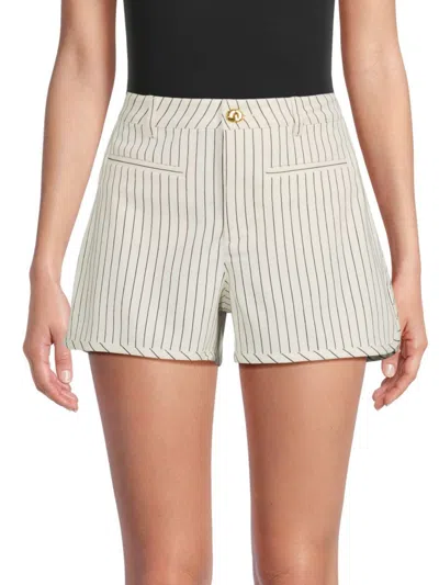Shop Tanya Taylor Women's Blake Striped Shorts In Cream Black