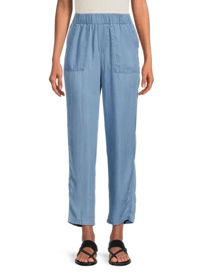 Shop Saks Fifth Avenue Women's Straight Leg Pants In Blue