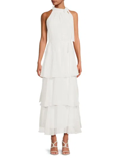 Shop Julia Jordan Women's Tiered A Line Maxi Dress In White