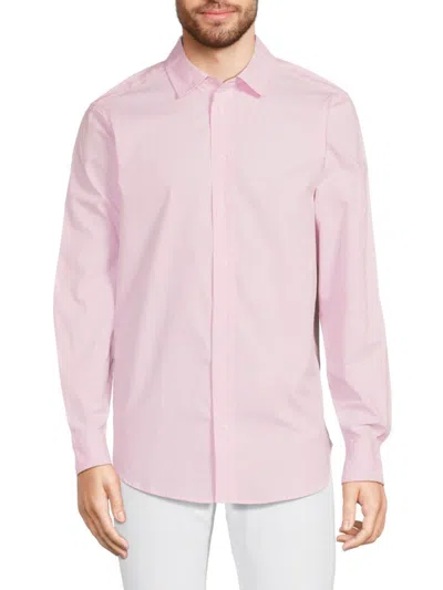 Shop Saks Fifth Avenue Men's Striped Long Sleeve Shirt In Light Pink