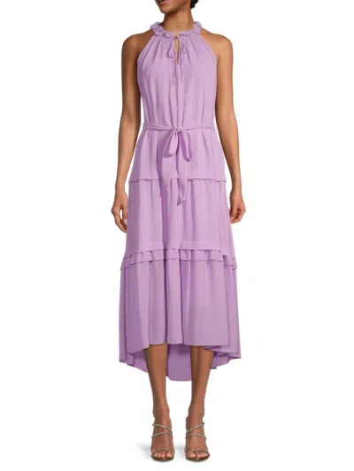 Kobi Halperin Vale Tie Waist Sleeveless Dress In Mauve