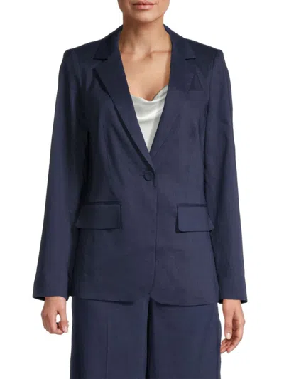 Shop Kobi Halperin Women's Cherrie Linen Blend Blazer In Navy