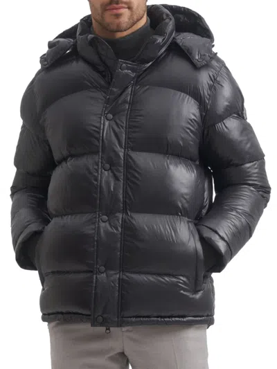 Shop Toboggan Canada Men's Mark Puffer Hooded Jacket In Black