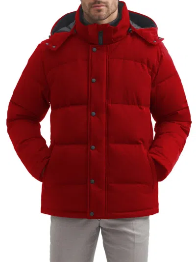 Shop Toboggan Canada Men's Mark Iii Featherless Hooded Puffer Jacket In Red