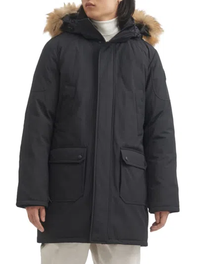 Shop Toboggan Canada Men's Jack Faux Fur Trim Down Jacket In Black