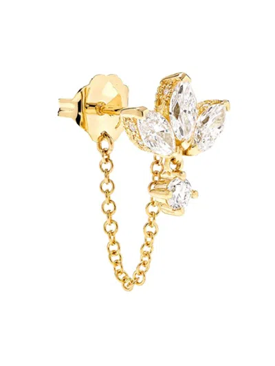 Luv Aj Women's 14k Goldplated & Glass Crystal Front To Back Earrings In Brass