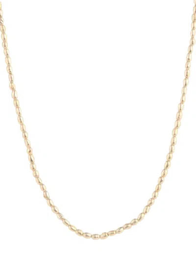Shop Luv Aj Women's 14k Goldplated & 4mm Freshwater Rice Pearl String Necklace In Brass