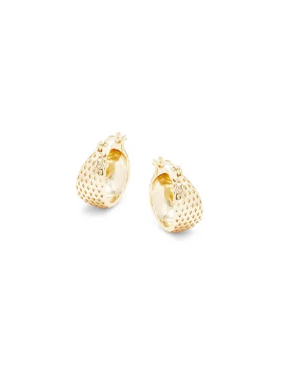 Luv Aj Women's Basket Weave Hoop Earrings In Gold
