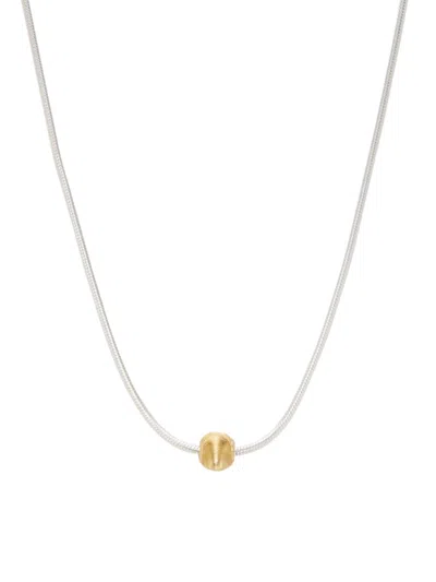 Shop Luv Aj Women's Silvertone & Goldtone Ball Pendant Necklace In Brass