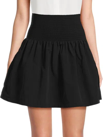Shop Kenzo Women's Shirred Flare Mini Skirt In Black