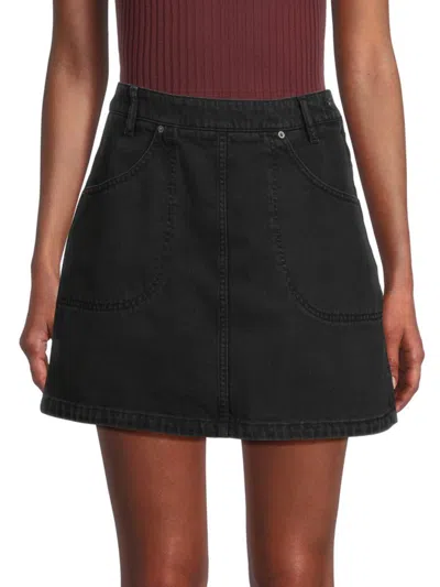 Shop Kenzo Women's Denim Mini Skirt In Black