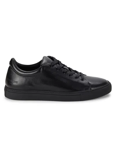 Shop Zadig & Voltaire Men's Fred Leather Sneakers In Noir