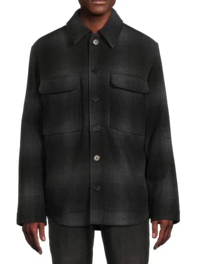 Shop Zadig & Voltaire Men's Bryant Plaid Shirt Jacket In Noir
