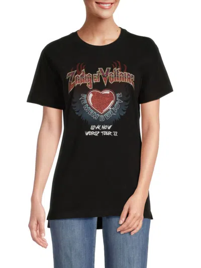 Shop Zadig & Voltaire Women's Tom Compo Graphic T Shirt In Noir