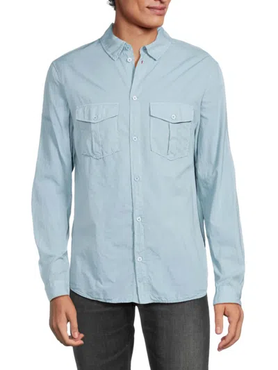 Shop Zadig & Voltaire Men's Thibaut Solid Long Sleeve Shirt In Shadow
