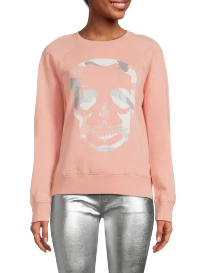 Shop Zadig & Voltaire Women's Camo Skull Sweatshirt In Poudre