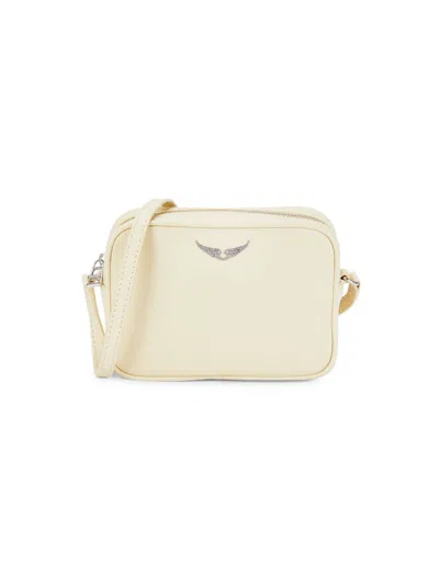 Shop Zadig & Voltaire Women's Boxy Wings Leather Shoulder Bag In Flash