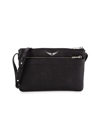 Zadig & Voltaire Women's Stella Embossed Leather Crossbody Bag In Noir