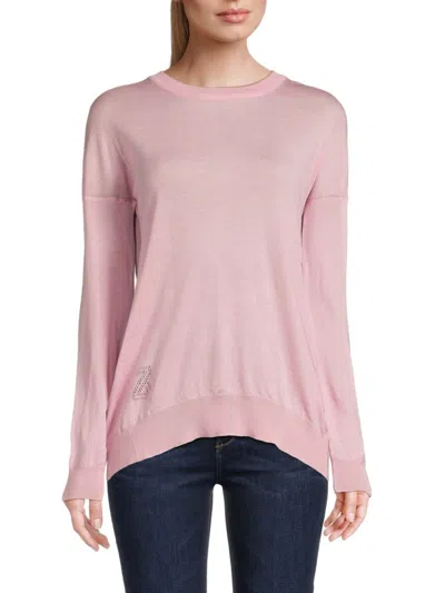 Shop Zadig & Voltaire Women's Cici Star Patch Merino Wool Sweater In Blossom