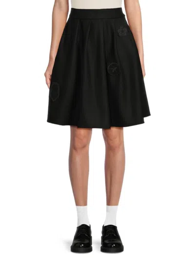 Shop Kenzo Women's Wool Mini Skirt In Black