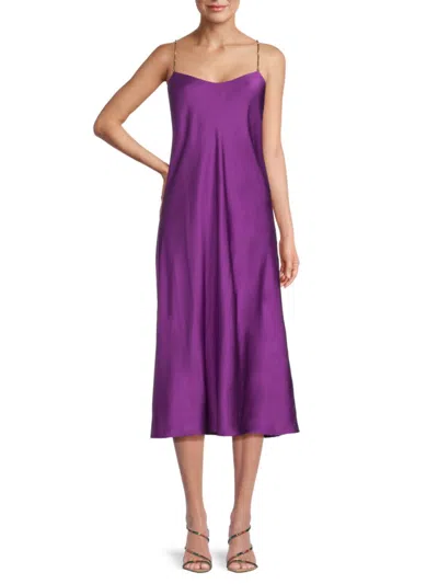 Shop Ba&sh Women's Carline Satin Midi Dress In Violet