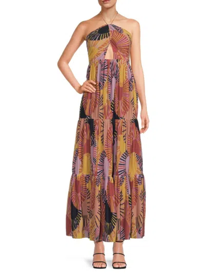 Shop Ba&sh Women's Nastasia Abstract Halter Maxi Dress In Brown