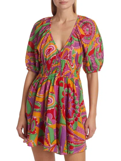 Shop Ba&sh Women's Dova Puff Sleeve Mini Dress In Fuchsia