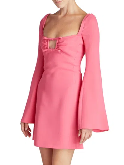 Shop Giambattista Valli Women's Bell Sleeve Cut Out Mini Dress In Pink