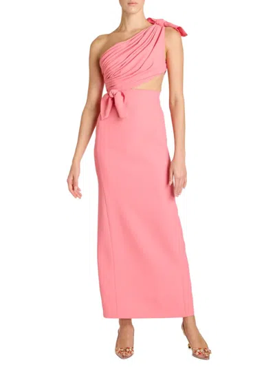 Shop Giambattista Valli Women's One Shoulder Cutout Gown In Pink