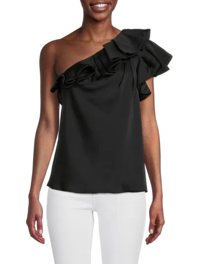 Shop Iro Women's Lili One Shoulder Ruffle Top In Black