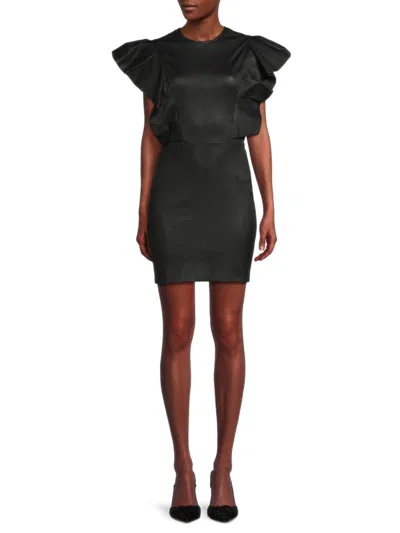 Shop Iro Women's Senja Leather Mini Bodycon Dress In Black