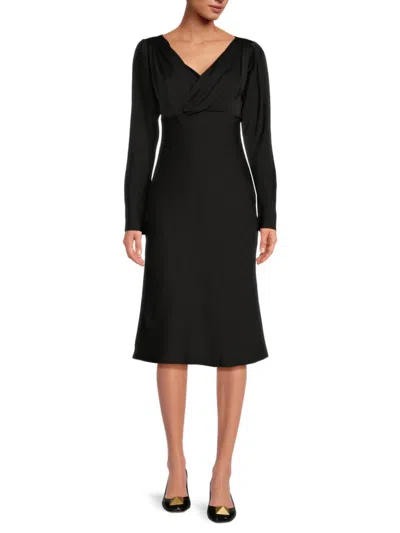 Shop Iro Women's Guyapi Solid Surplice Dress In Black