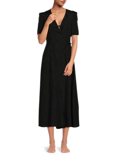 Shop Sleeper Women's Lola Midi Wrap Dress In Black
