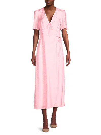 Shop Sleeper Women's Floral Midi Wrap Dress In Pink