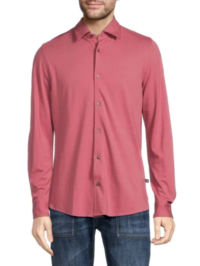 Shop Ted Baker Men's Rigby Contrast Trim Pique Sport Shirt In Pale Pink