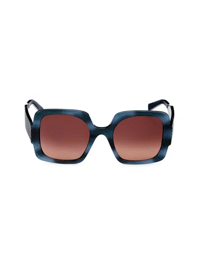 Shop Zeus + Dione Women's Alcyone 52mm Square Sunglasses In Teal