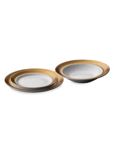 Shop Berghoff 3-piece Gem Plate & Bowl Set In White Gold