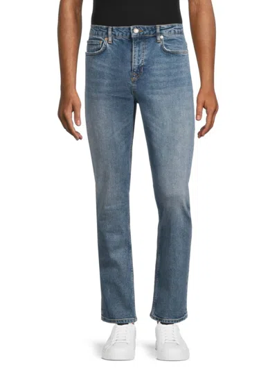 Shop Nn07 Men's High Rise Faded Jeans In Blue Denim
