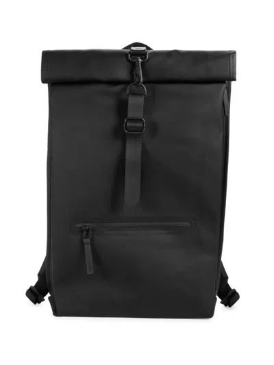 Shop Rains Men's Rolltop Backpack In Black