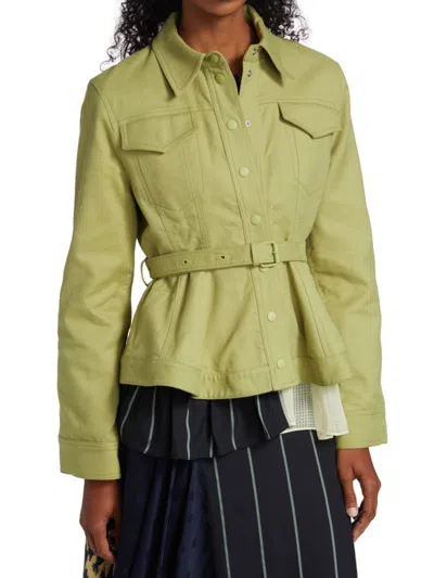 Shop Stine Goya Women's Idris Peplum Jacket In Green