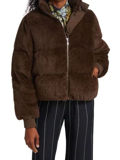 Shop Stine Goya Women's Aria Fleece Puffer Jacket In Brown