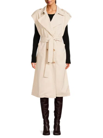 Shop Vero Moda Women's Solid Short Sleeve Trench Coat In Birch