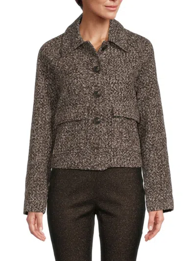 Shop Vero Moda Women's Vally Spread Collar Jacket In Grey