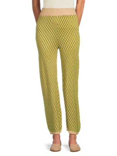 Shop Vero Moda Women's Murina Geometric Print Pants In Green