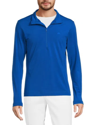 Shop J. Lindeberg Men's Luke Logo Sweatshirt In Blue