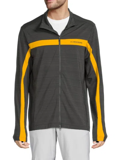 Shop J. Lindeberg Men's Jarvis Mid Layer Track Jacket In Volcanic Grey